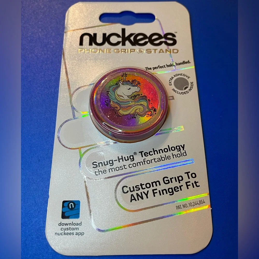 Nuckees Phone Grip & Stand - IRIDESCENT PINK UNICORN